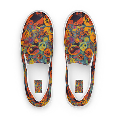 Women's Slip-On Canvas Shoes - Galactic Faces