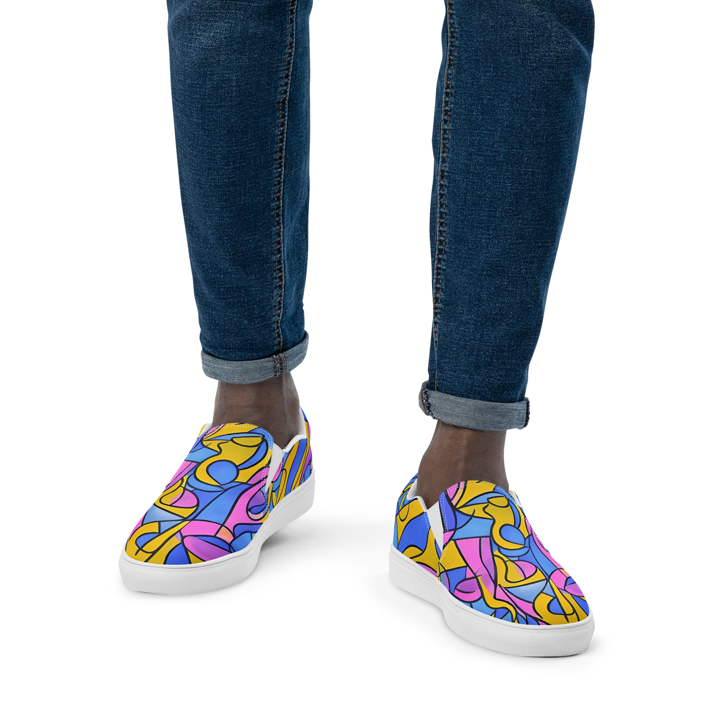 Men's Slip-On Canvas Shoes - Cosmic Curves