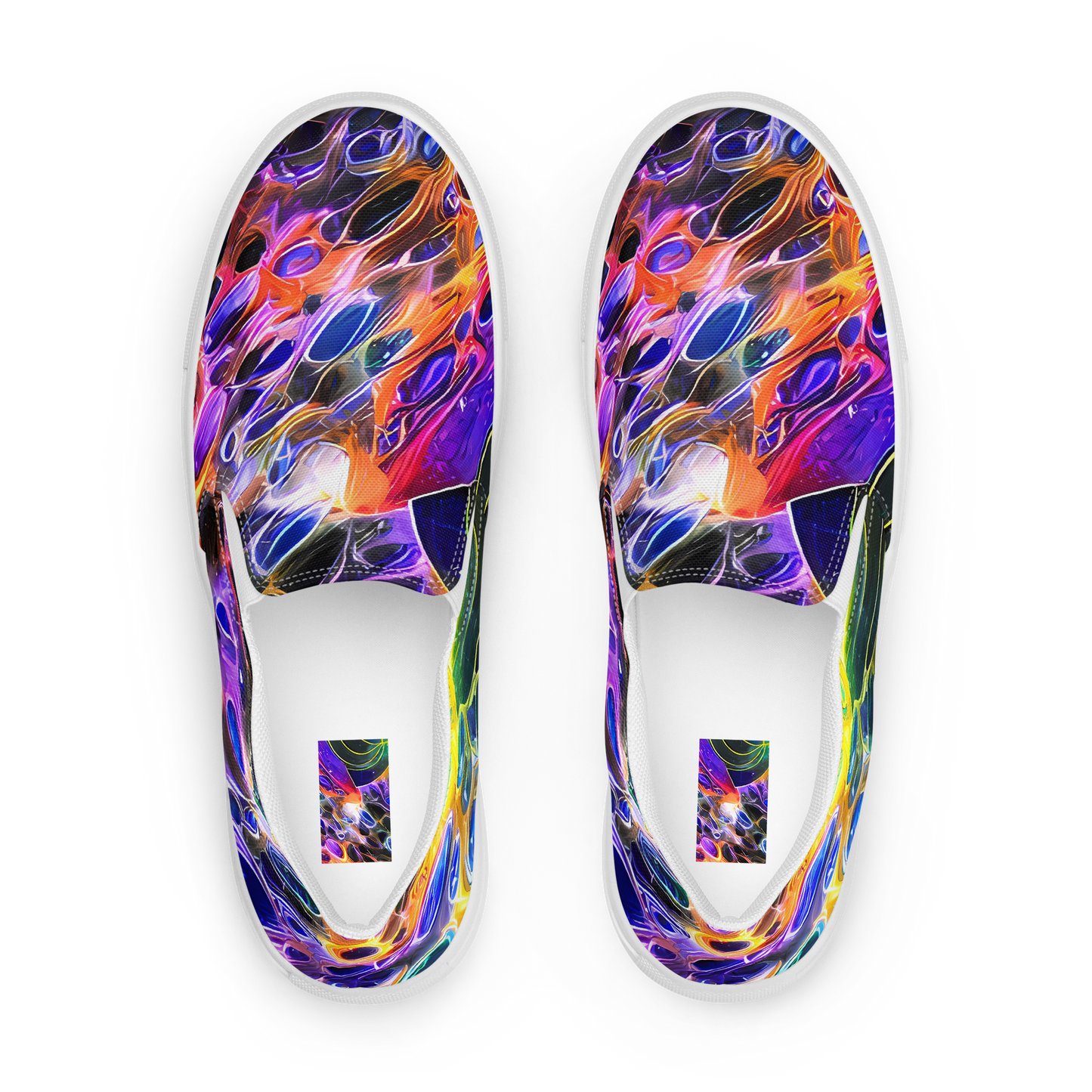 Men's Slip-On Canvas Shoes - Neon Orbits