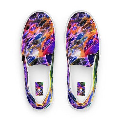 Men's Slip-On Canvas Shoes - Neon Orbits