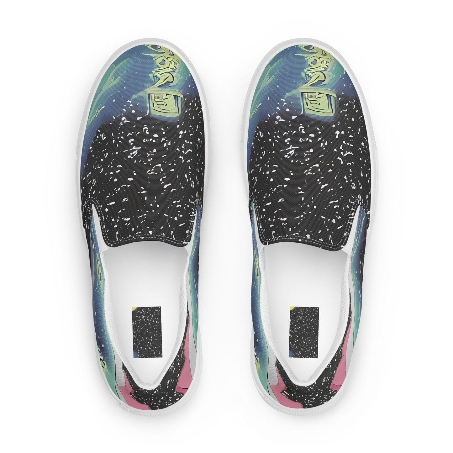 Women's Slip-On Canvas Shoes - Lunar Waves