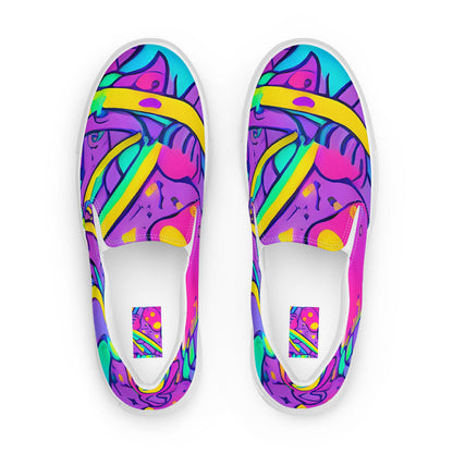 Women's Slip-On Canvas Shoes - Neon Galaxy Whirl