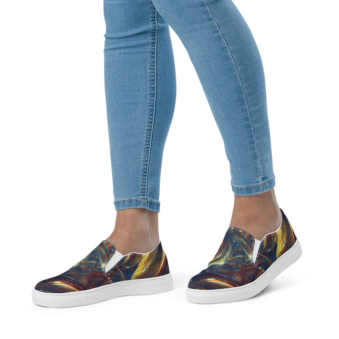 Women's Slip-On Canvas Shoes - Celestial Vortex