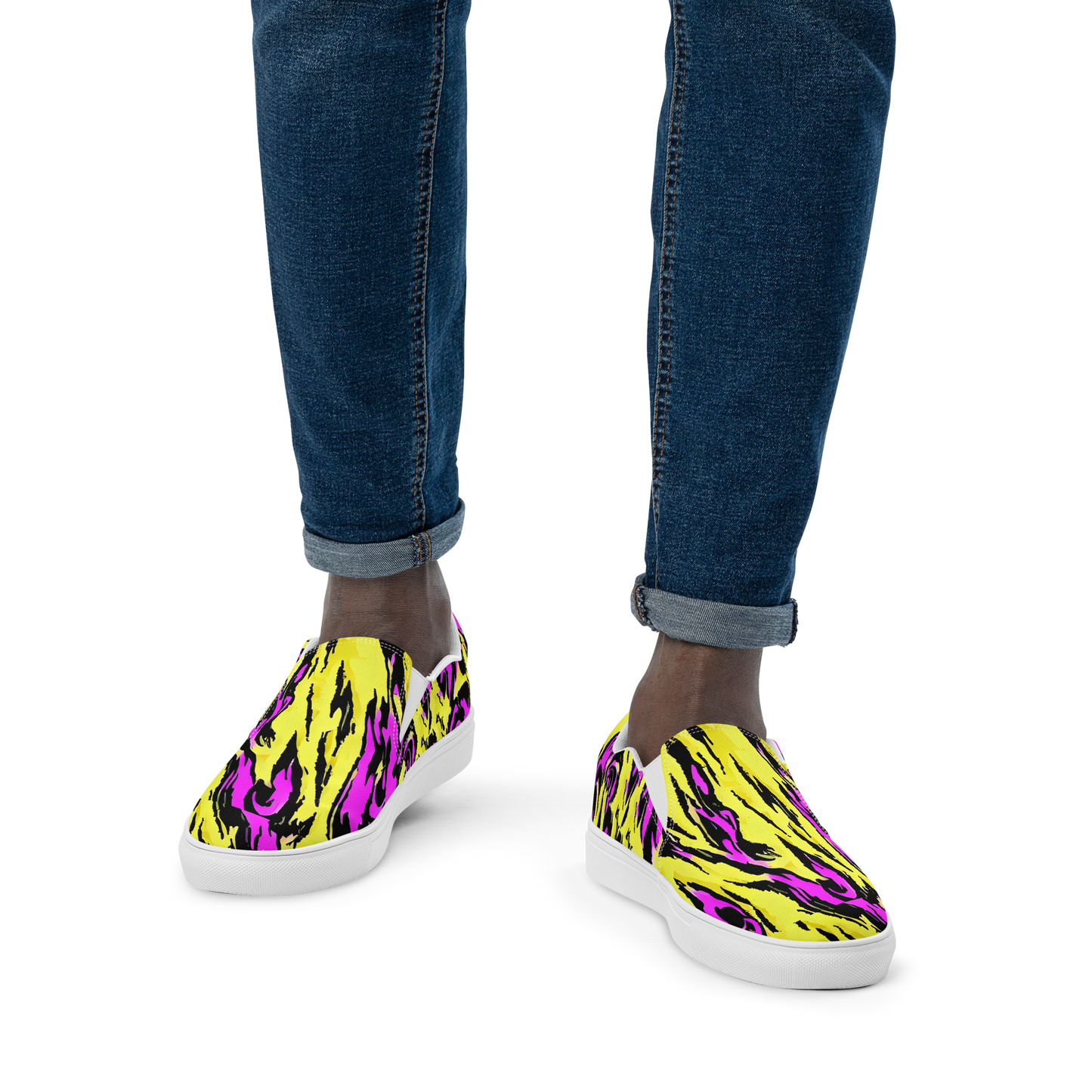 Men's Slip-On Canvas Shoes - Neon Savanna