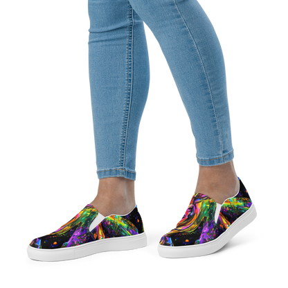 Women's Slip-On Canvas Shoes - Galactic Flamenco