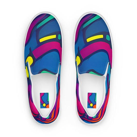 Men's Slip-On Canvas Shoes - Colorful Chaos