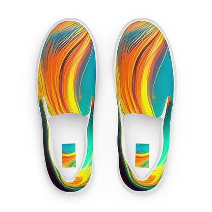 Men's Slip-On Canvas Shoes - Flameflow Artistry