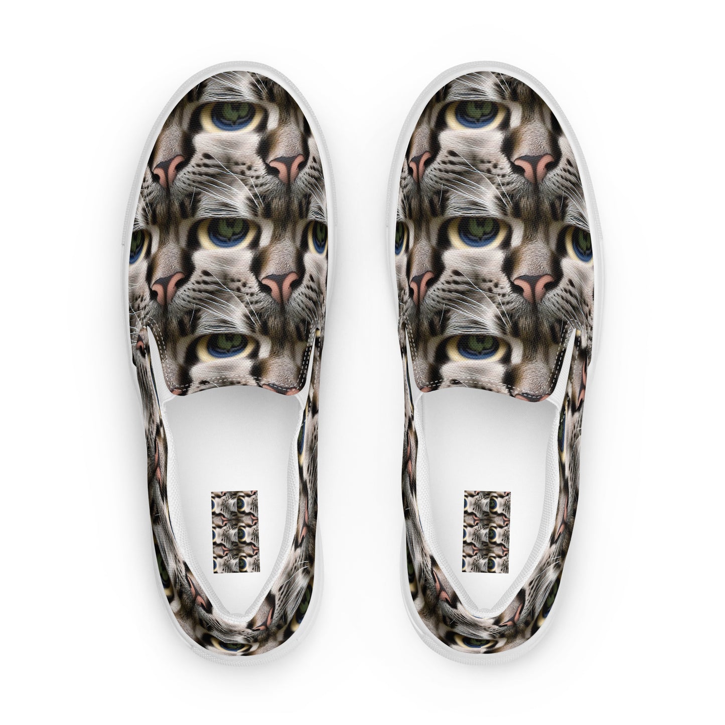 Men's Slip-On Canvas Shoes - Feline Mirage