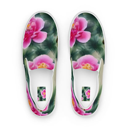 Men's Slip-On Canvas Shoes - Blossom Reverie