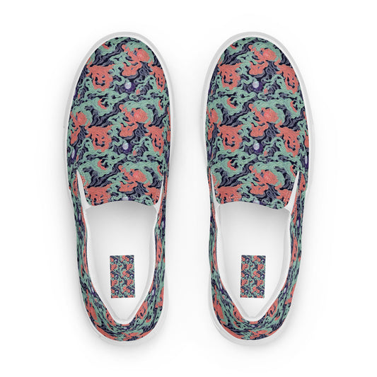 Men's Slip-On Canvas Shoes - Cosmic Coral