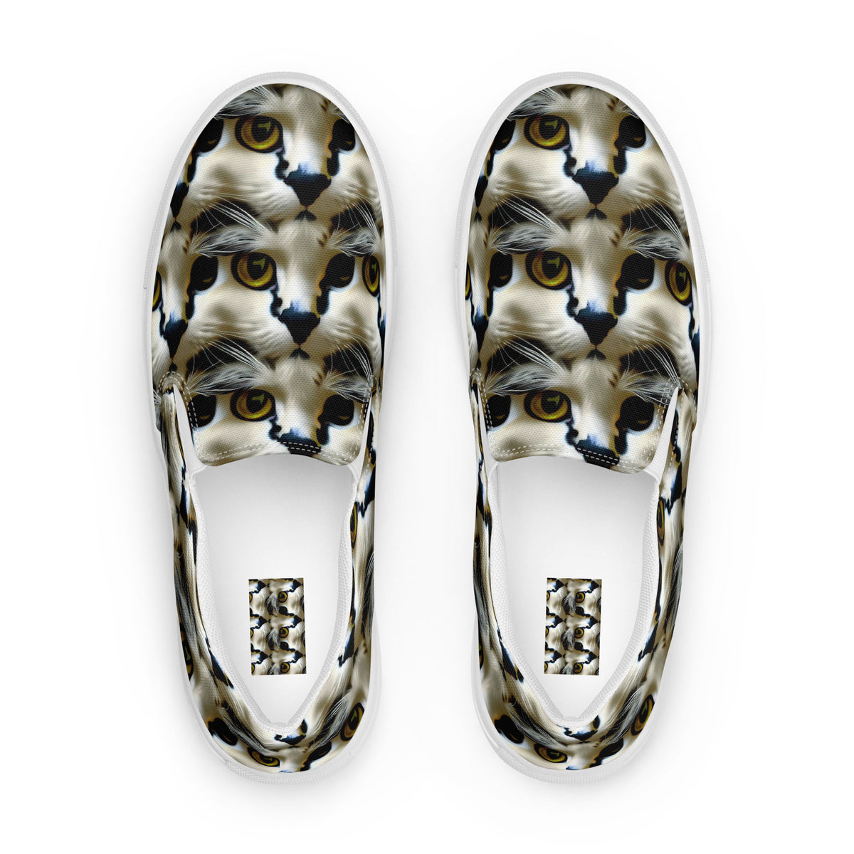 Women's Slip-On Canvas Shoes - Feline Fancy