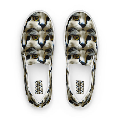Women's Slip-On Canvas Shoes - Feline Fancy
