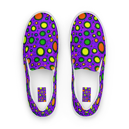 Men's Slip-On Canvas Shoes - Luminous Bubbles