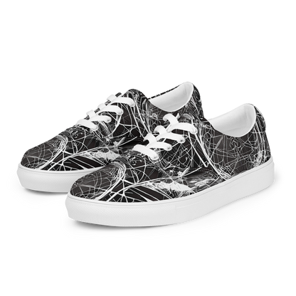 Women's Lace-Up Canvas Shoes - Nexus of Lines
