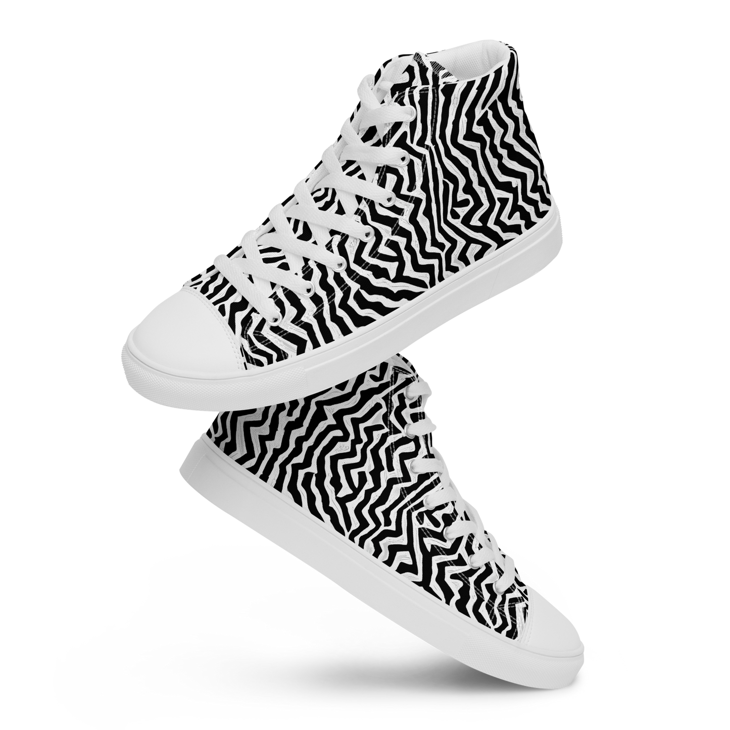 Men's High Top Canvas Shoes - Static Swirl