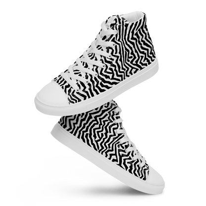 Men's High Top Canvas Shoes - Static Swirl