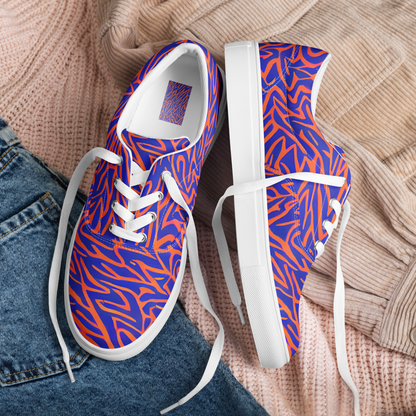 Women's Lace-Up Canvas Shoes - Sapphire Swirl