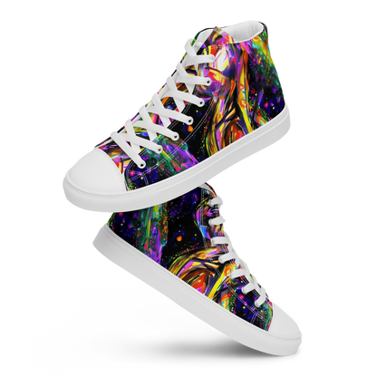 Women's High Top Canvas Shoes - Galactic Flamenco