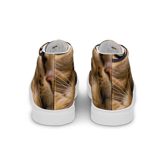 Men's High Top Canvas Shoes - Feline Whisper