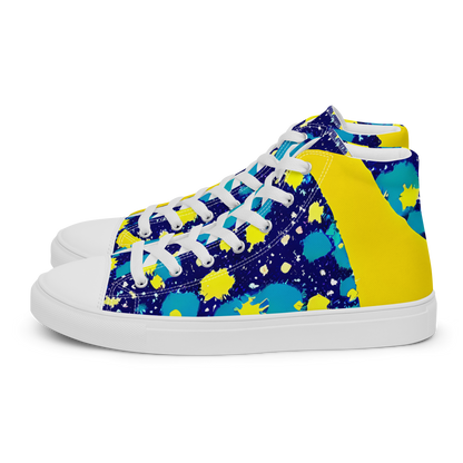 Men's High Top Canvas Shoes - Starburst Splash