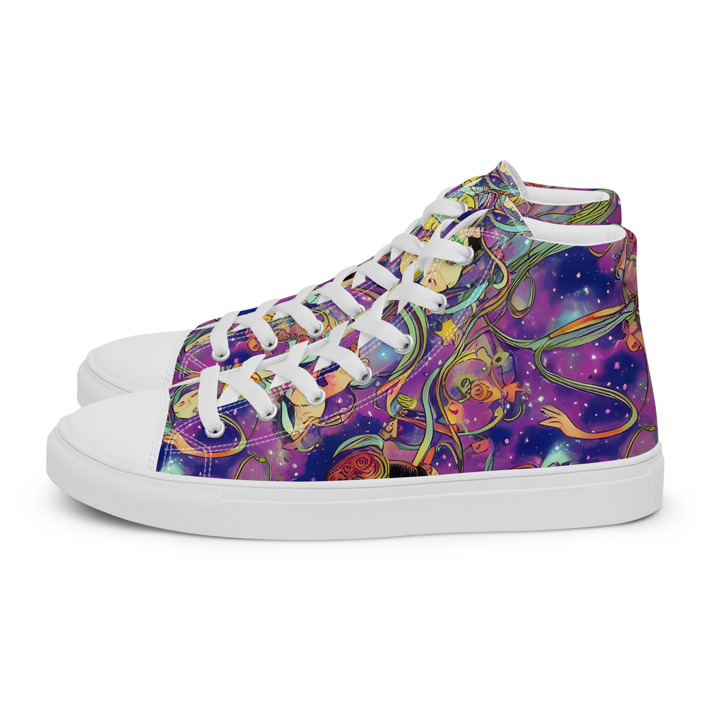 Men's High Top Canvas Shoes - Spiral of Stardust