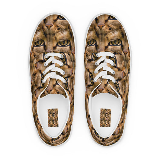 Men's Lace-Up Canvas Shoes - Feline Whisper