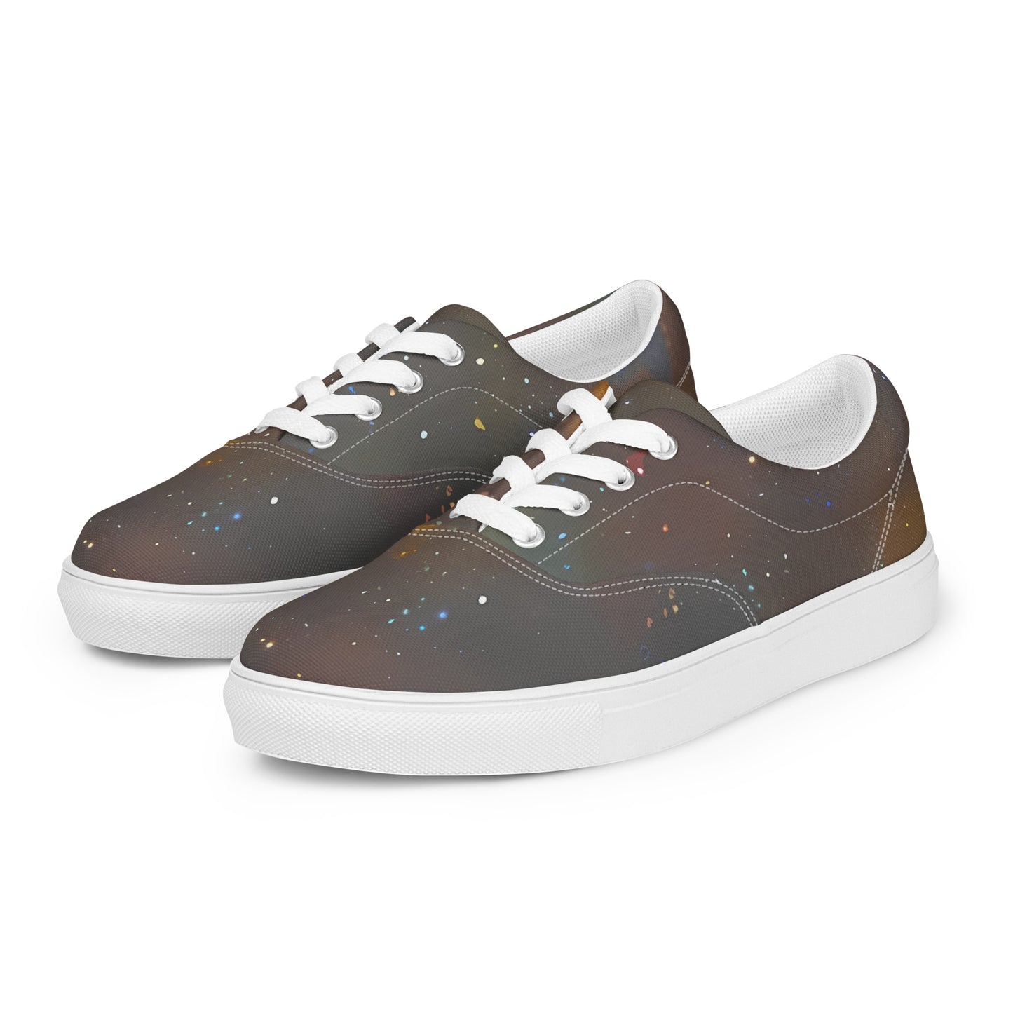 Women's Lace-Up Canvas Shoes - Gilded Galaxies