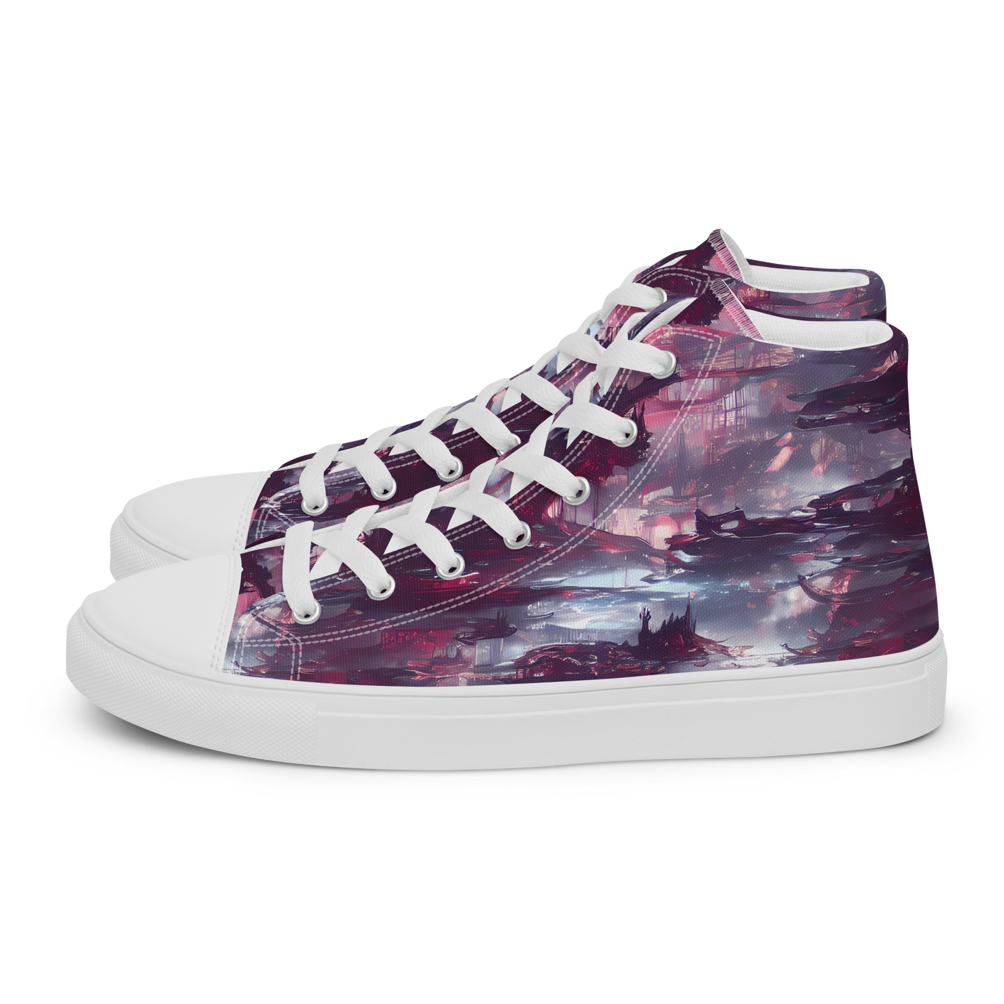 Men's High Top Canvas Shoes - Twilight Fortresses