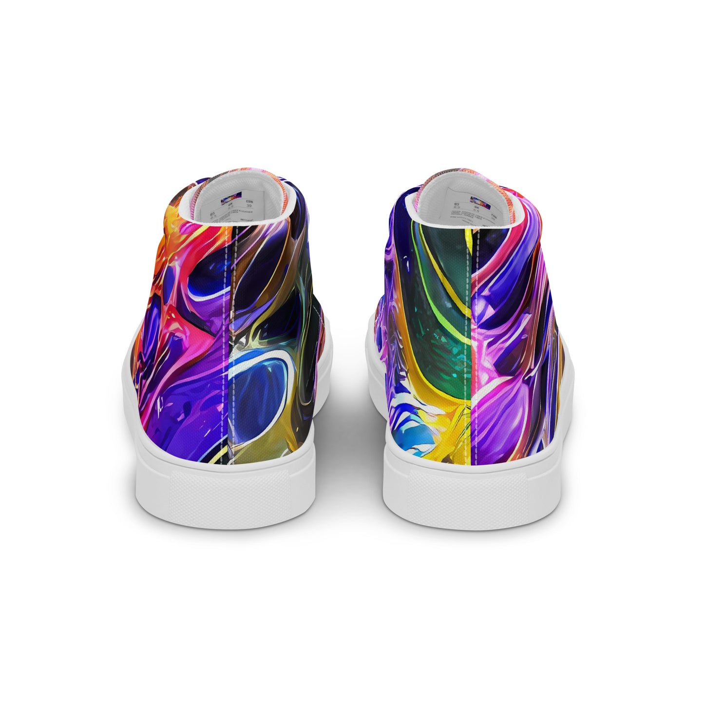 Women's High Top Canvas Shoes - Neon Orbits