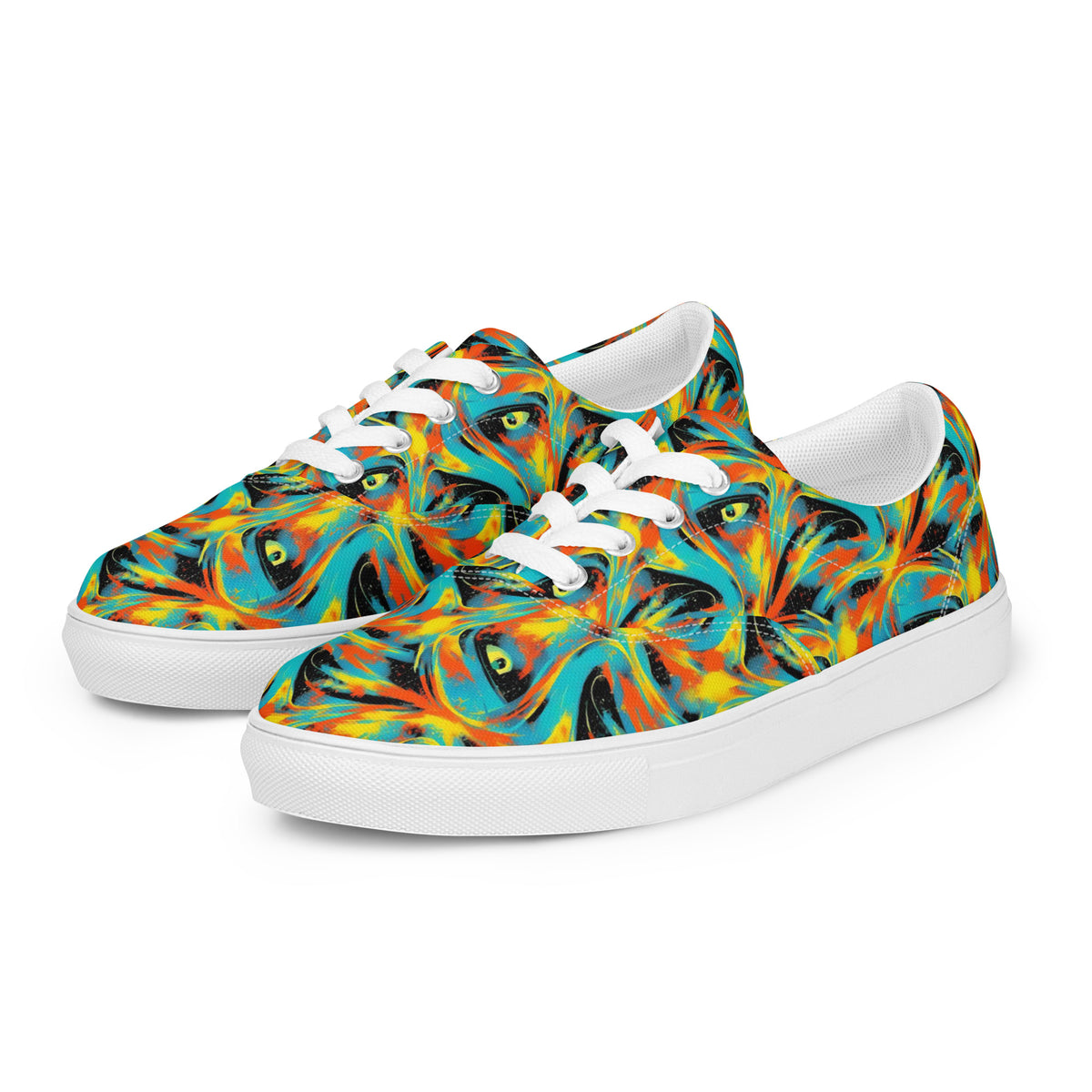 Women's Lace-Up Canvas Shoes - Solar Swoosh