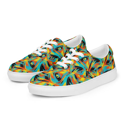 Women's Lace-Up Canvas Shoes - Solar Swoosh