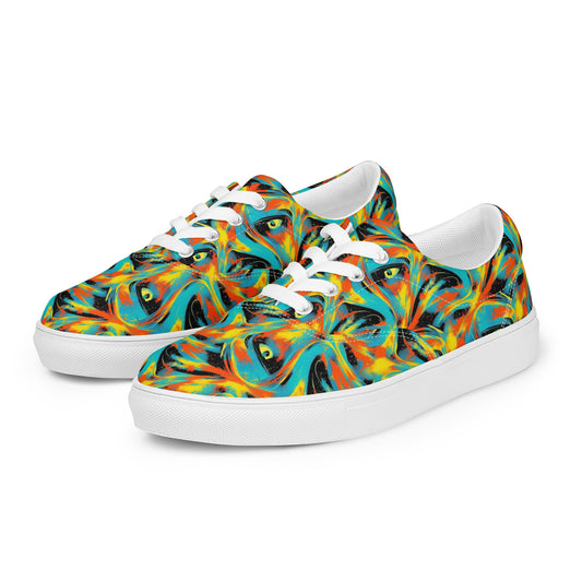 Women's Lace-Up Canvas Shoes - Solar Swoosh