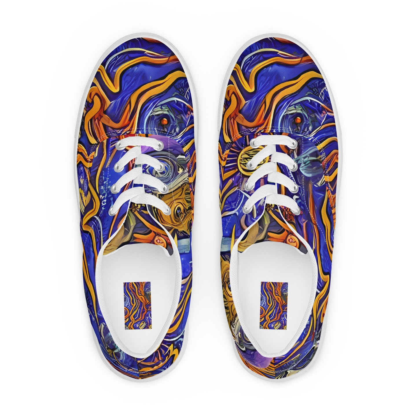 Men's Lace-Up Canvas Shoes - Mantegna Swirl