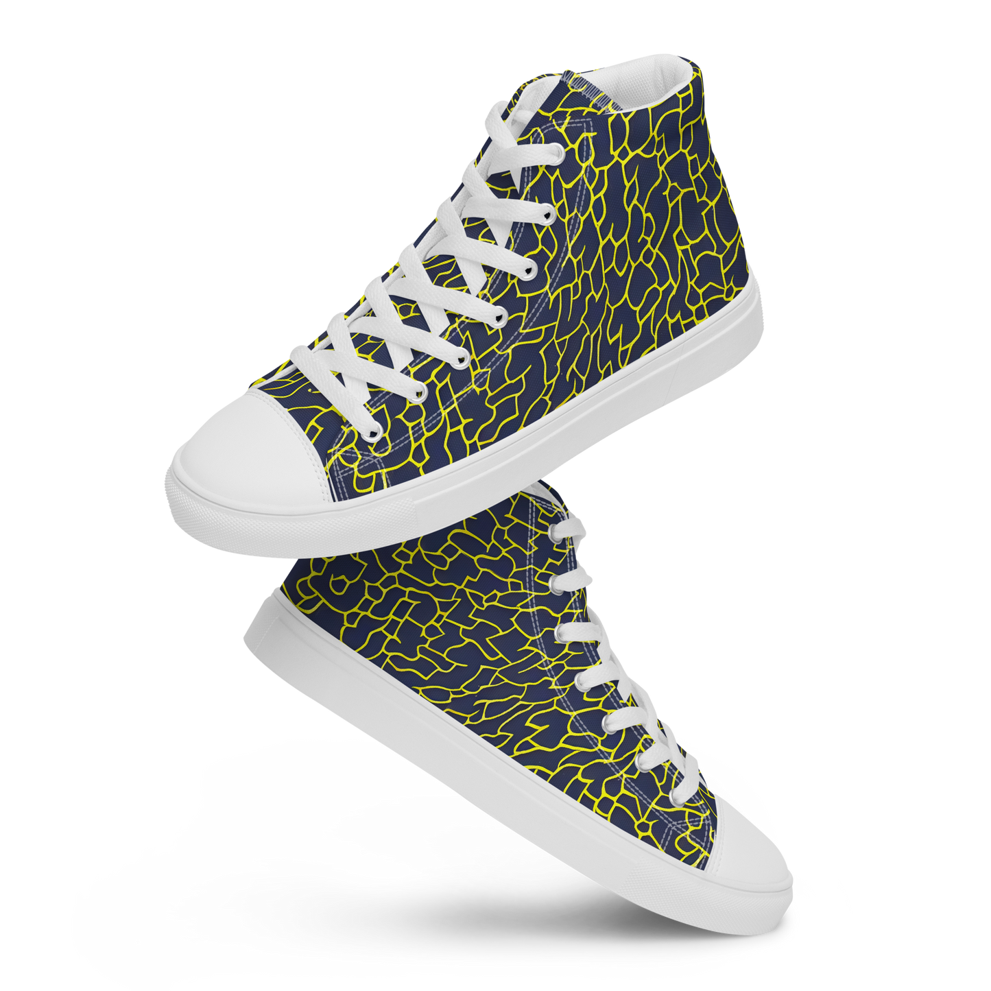 Men's High Top Canvas Shoes - Nightshade Maze