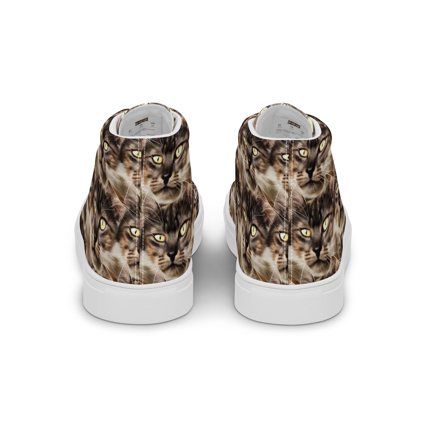 Men's High Top Canvas Shoes - Feline Reverie