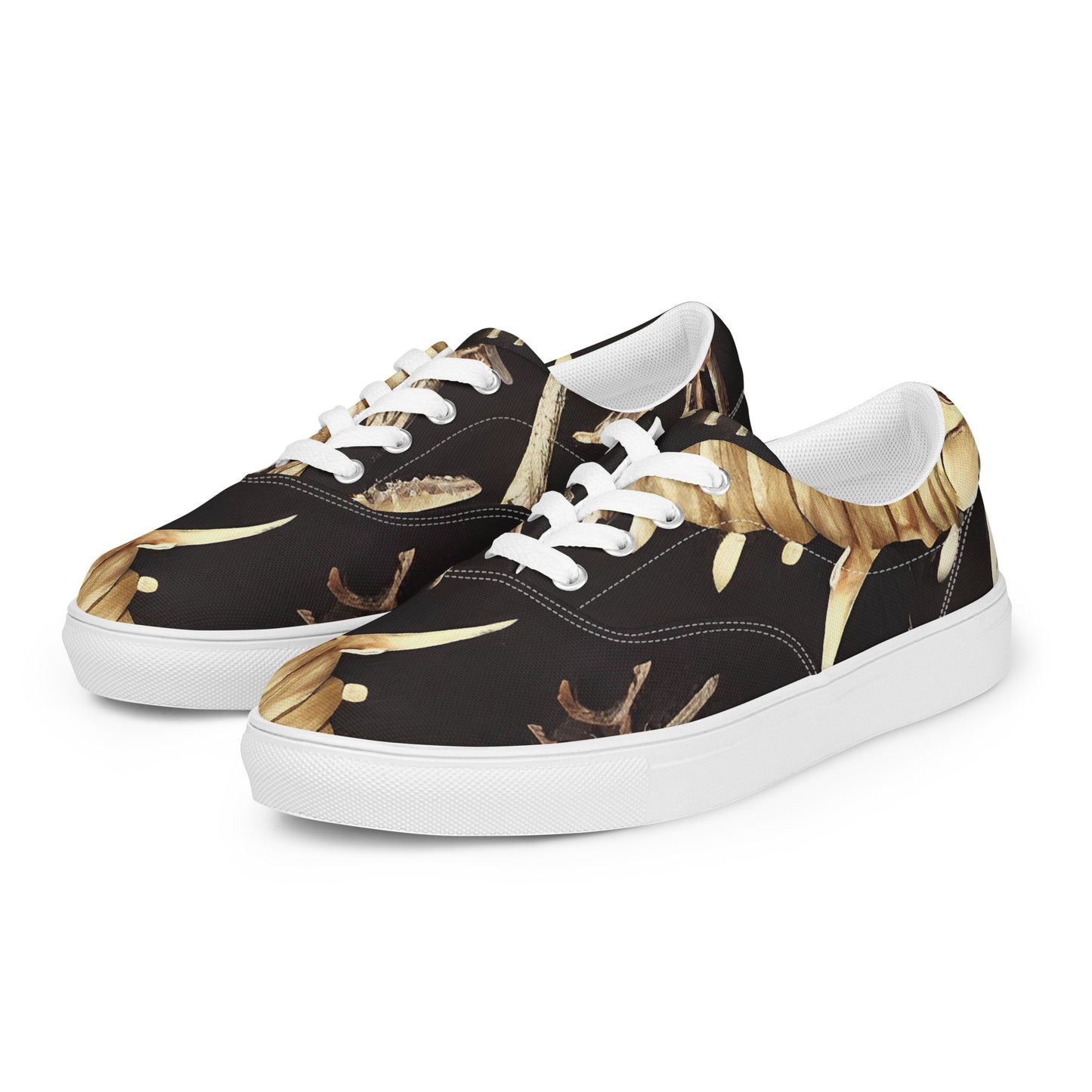 Women's Lace-Up Canvas Shoes - Fossil Fantasia