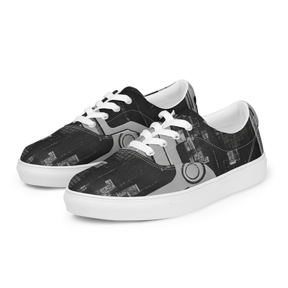 Women's Lace-Up Canvas Shoes - Concrete Harmony