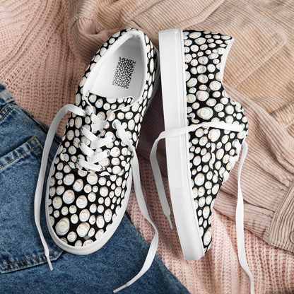 Women's Lace-Up Canvas Shoes - Celestial Whimsy