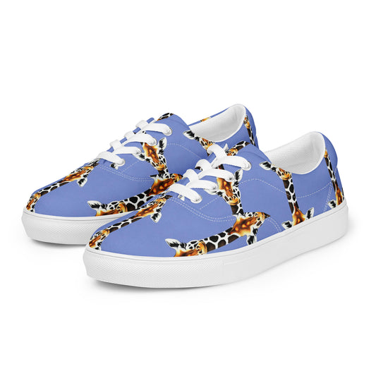 Women's Lace-Up Canvas Shoes - Giraffe Glow
