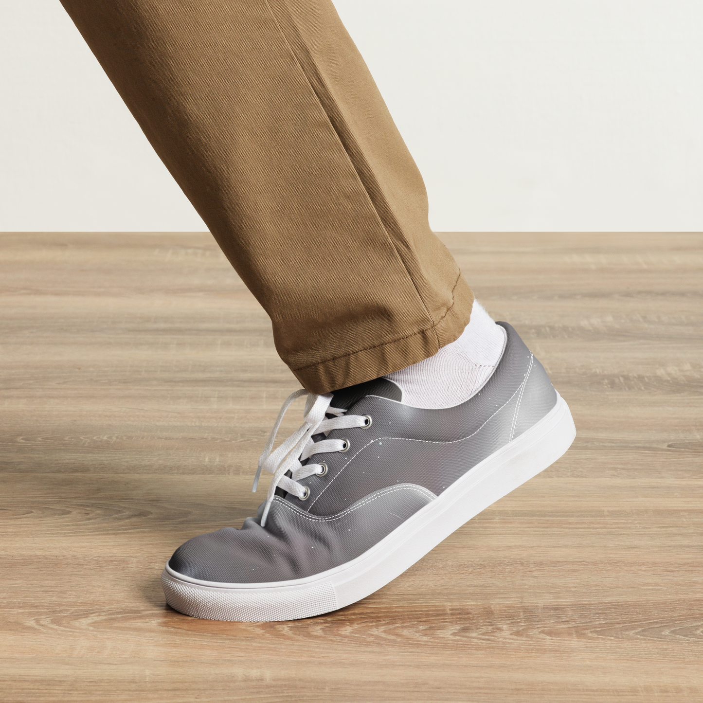 Men's Lace-Up Canvas Shoes - Silver Nebula