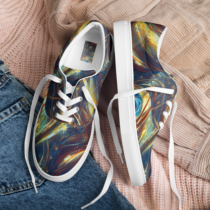 Women's Lace-Up Canvas Shoes - Celestial Vortex