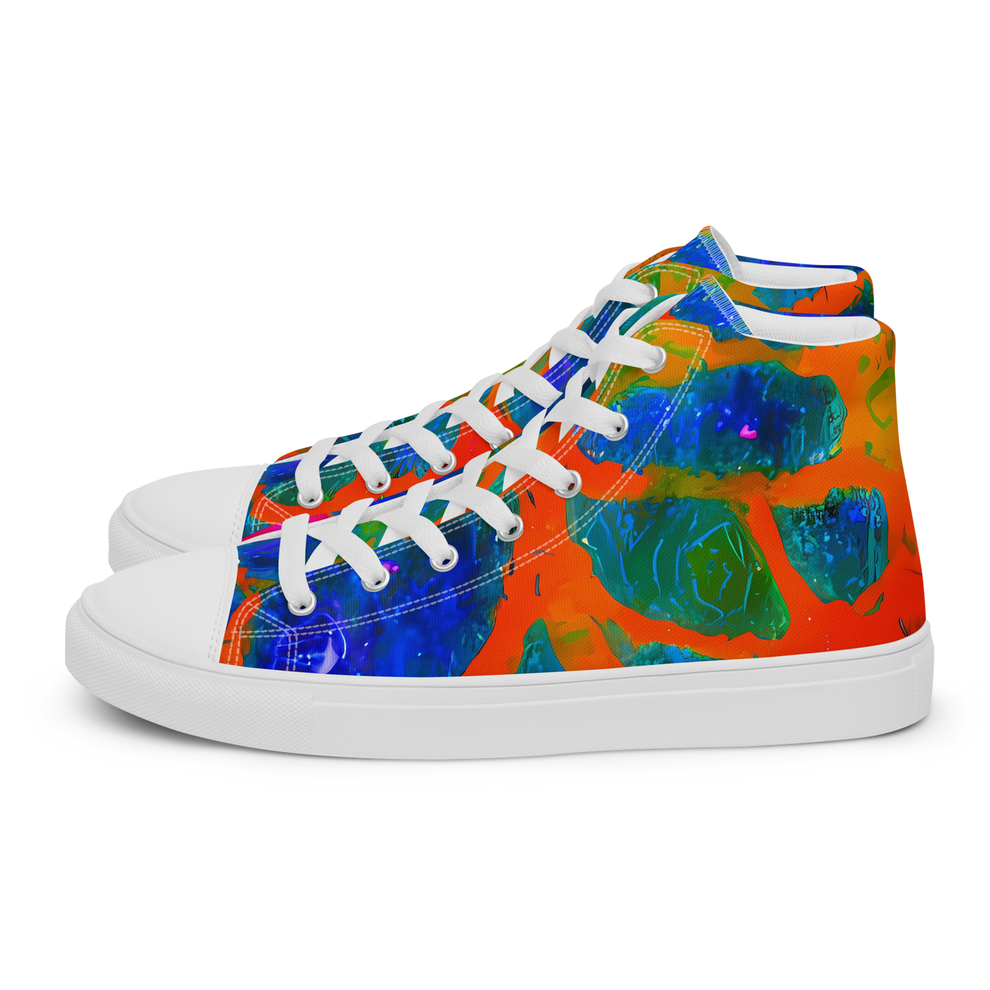 Men's High Top Canvas Shoes - Vibrant Mosaic