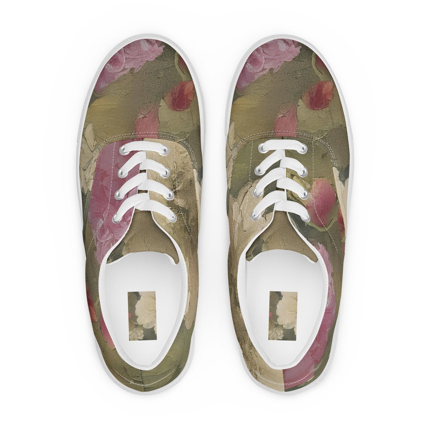 Men's Lace-Up Canvas Shoes - Blossoms in Harmony