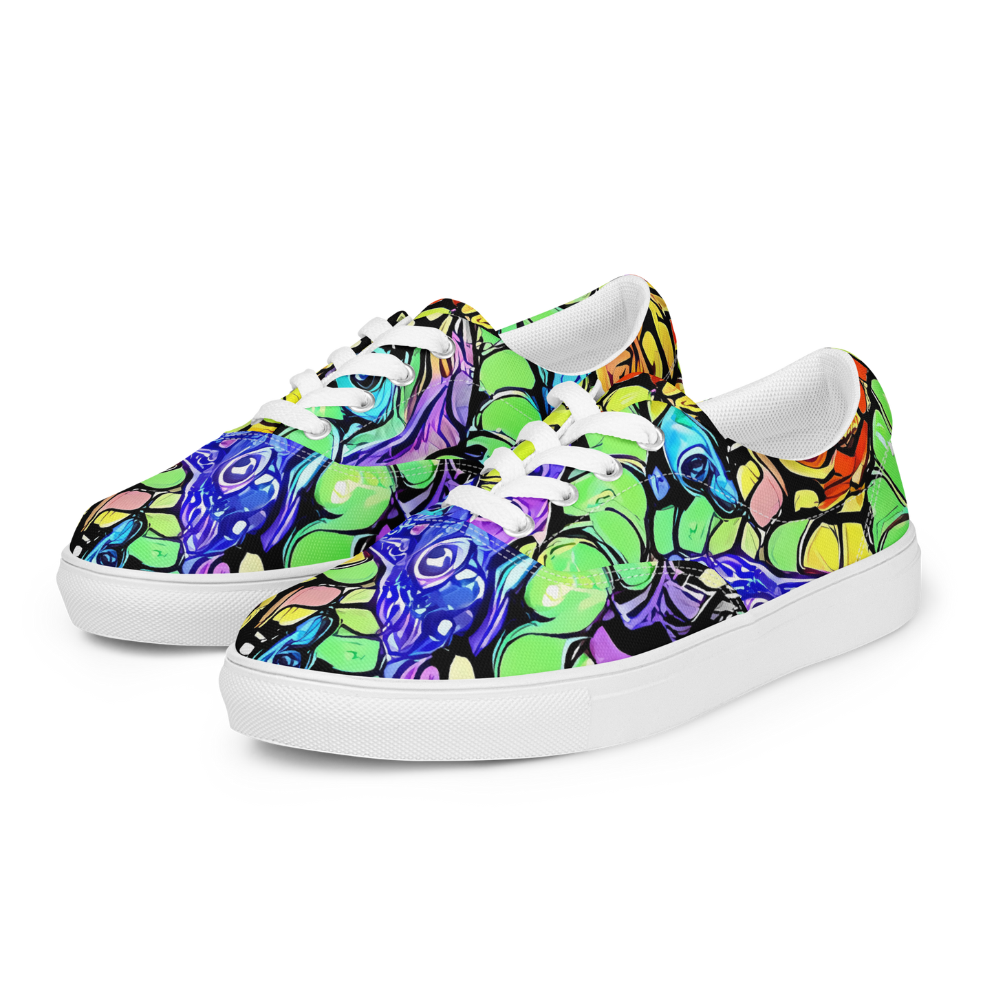 Women's Lace-Up Canvas Shoes - Frostwork Fantasy