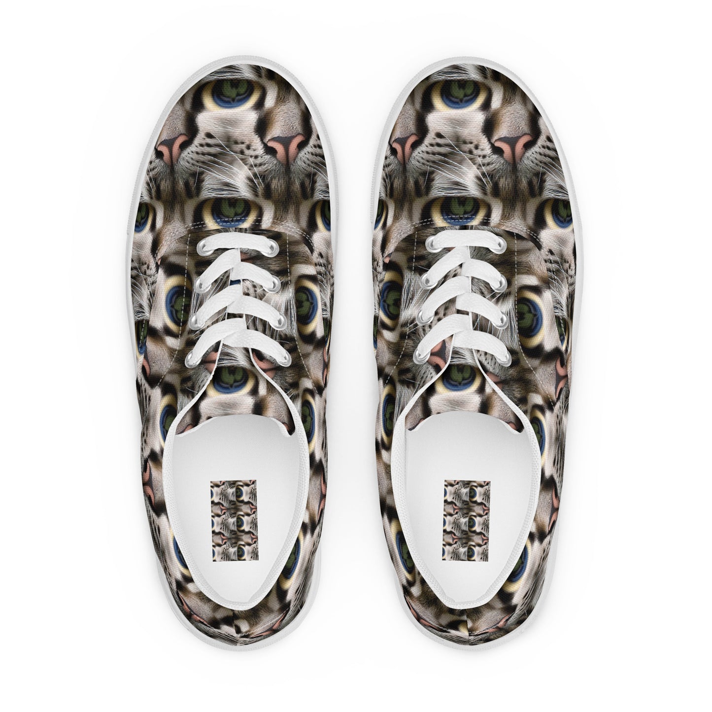 Men's Lace-Up Canvas Shoes - Feline Mirage