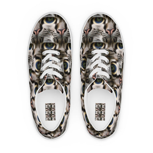 Men's Lace-Up Canvas Shoes - Feline Mirage