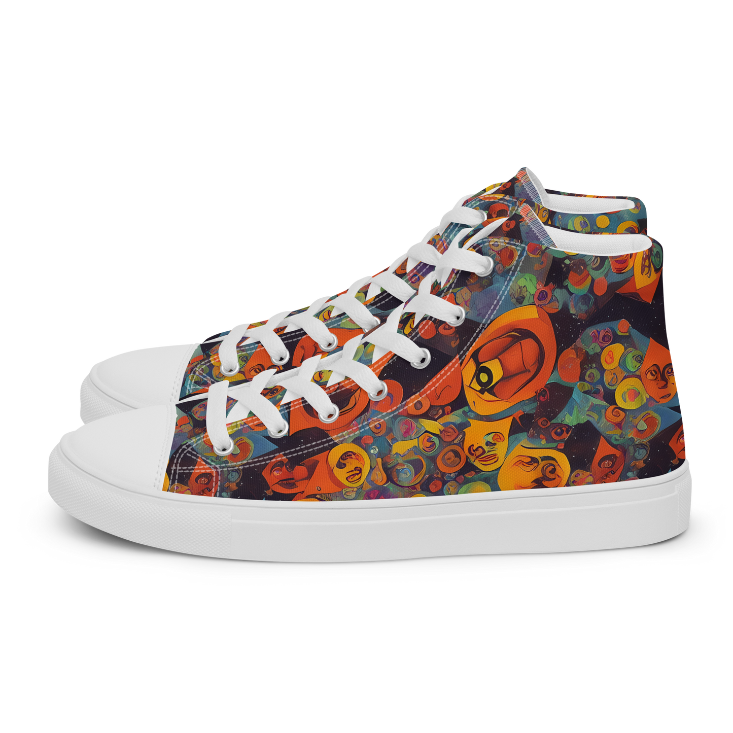 Women's High Top Canvas Shoes - Galactic Faces