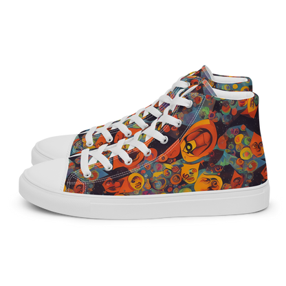 Women's High Top Canvas Shoes - Galactic Faces