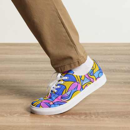 Men's Lace-Up Canvas Shoes - Cosmic Curves