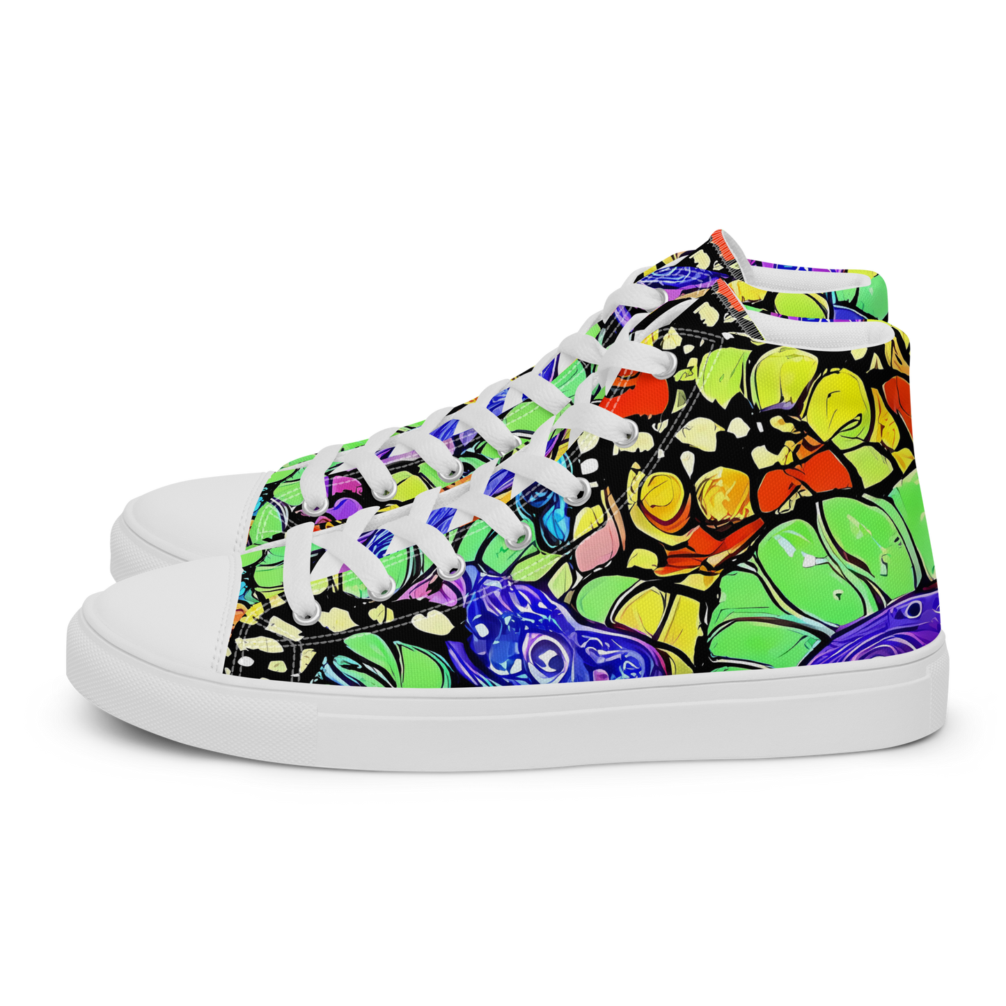 Men's High Top Canvas Shoes - Frostwork Fantasy